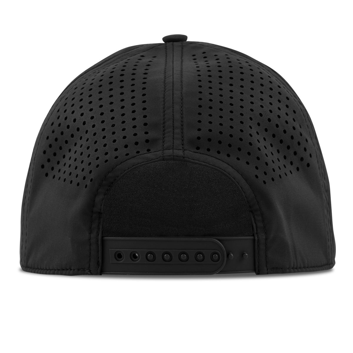 Threaded Script Flat 5 Panel Rope Back Black