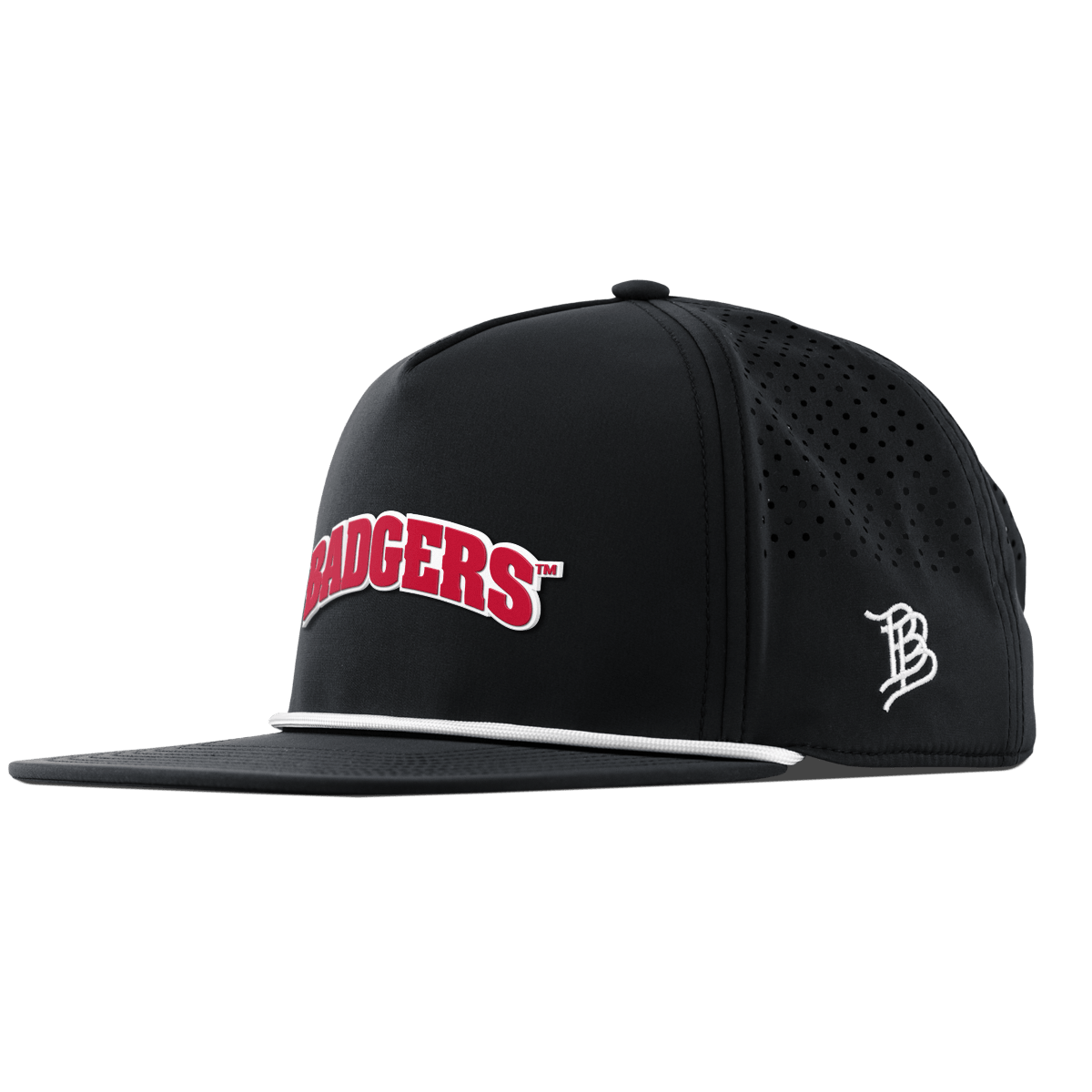 University of Wisconsin "Badgers Block" Flat 5 Panel Rope Black