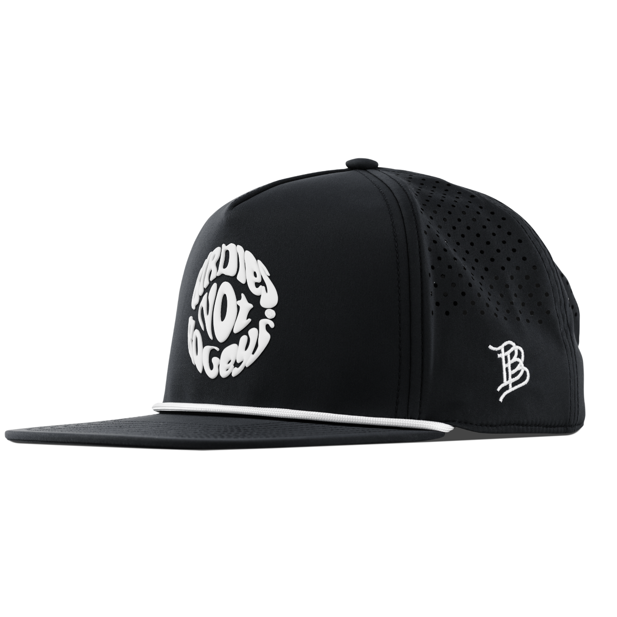 Birdies Not Bogeys® Flat 5 Panel Rope Black