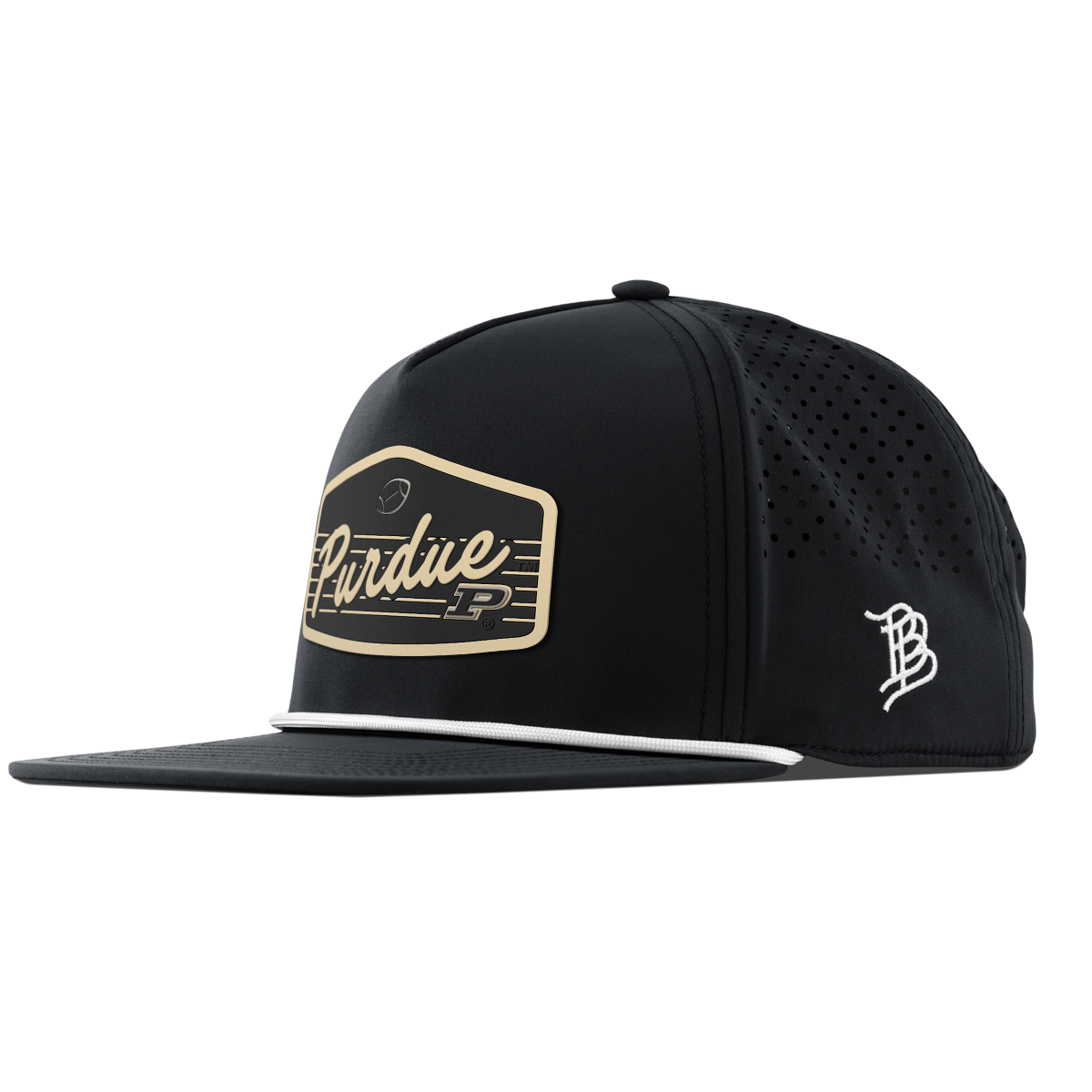 Purdue University "Boilermakers Football" Flat 5 Panel Rope Black