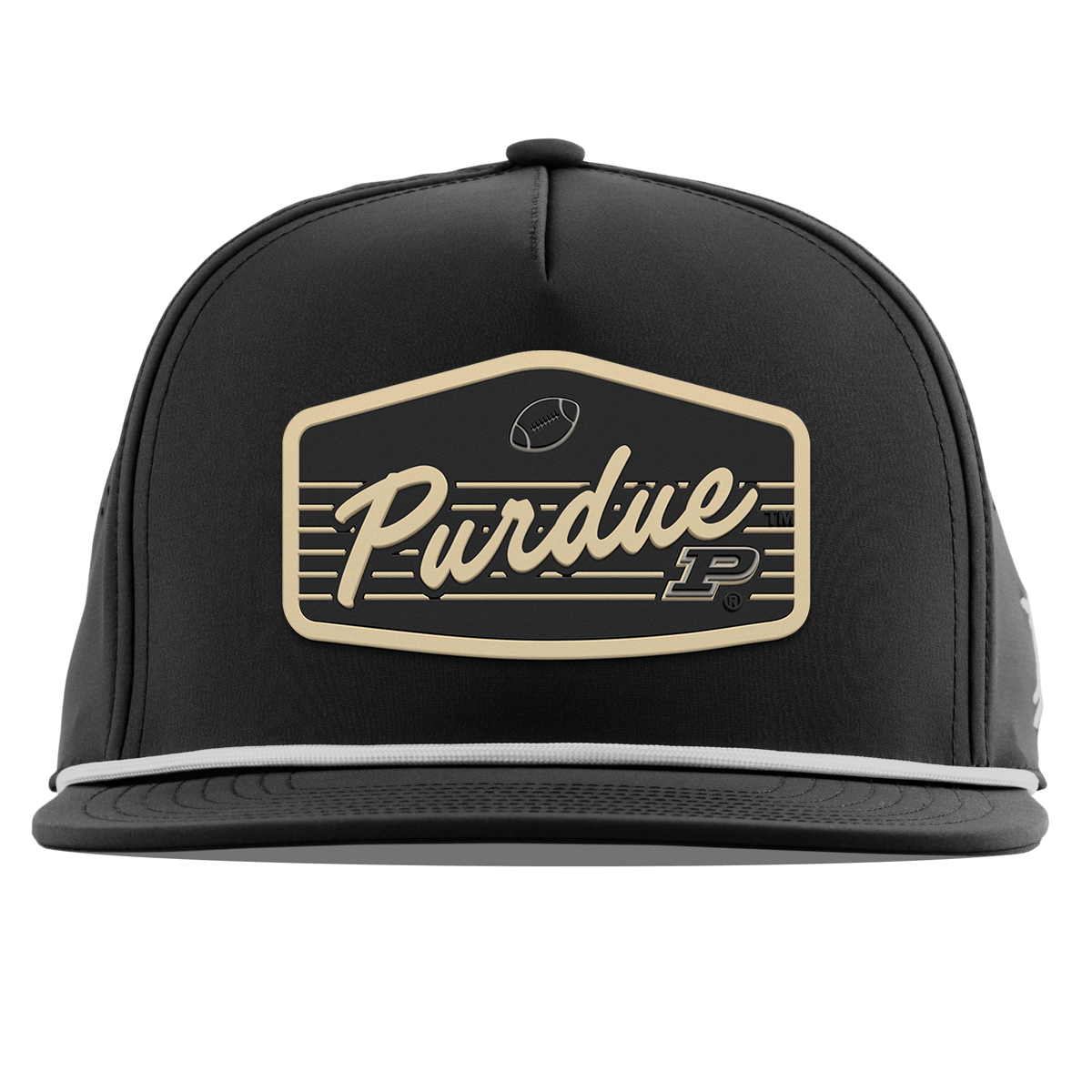 Purdue University "Boilermakers Football" Flat 5 Panel Rope Black