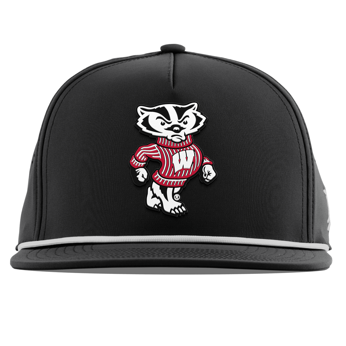 University of Wisconsin "Bucky Badger" Flat 5 Panel Rope Black