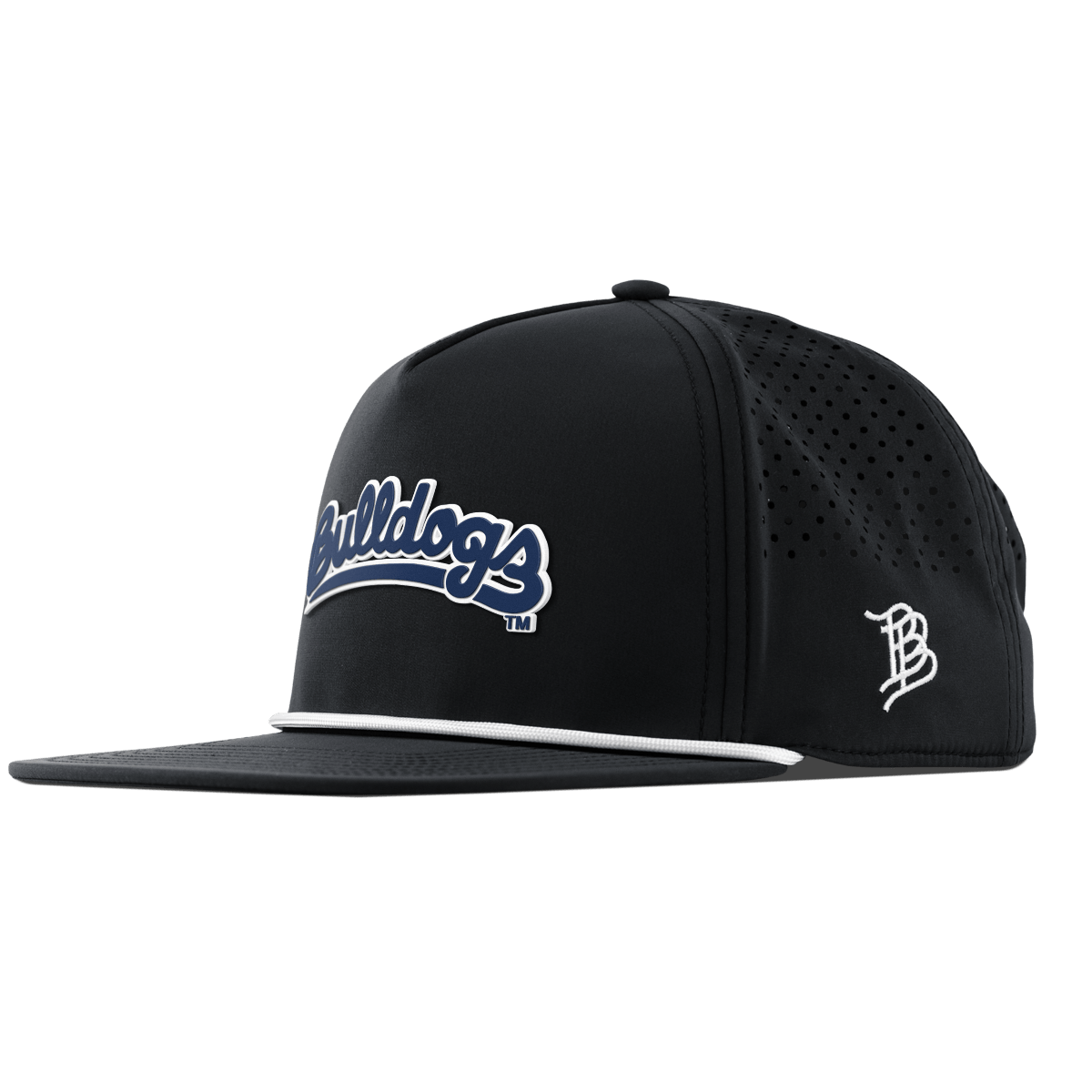 Fresno State University "Bulldogs Script Navy" Flat 5 Panel Rope Black