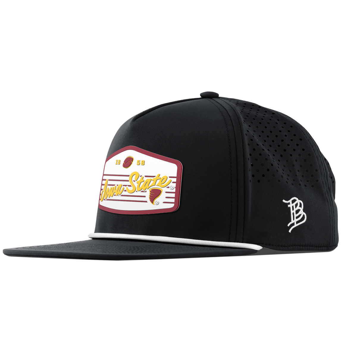 Iowa State University "Cyclones Football" Flat 5 Panel Rope Black