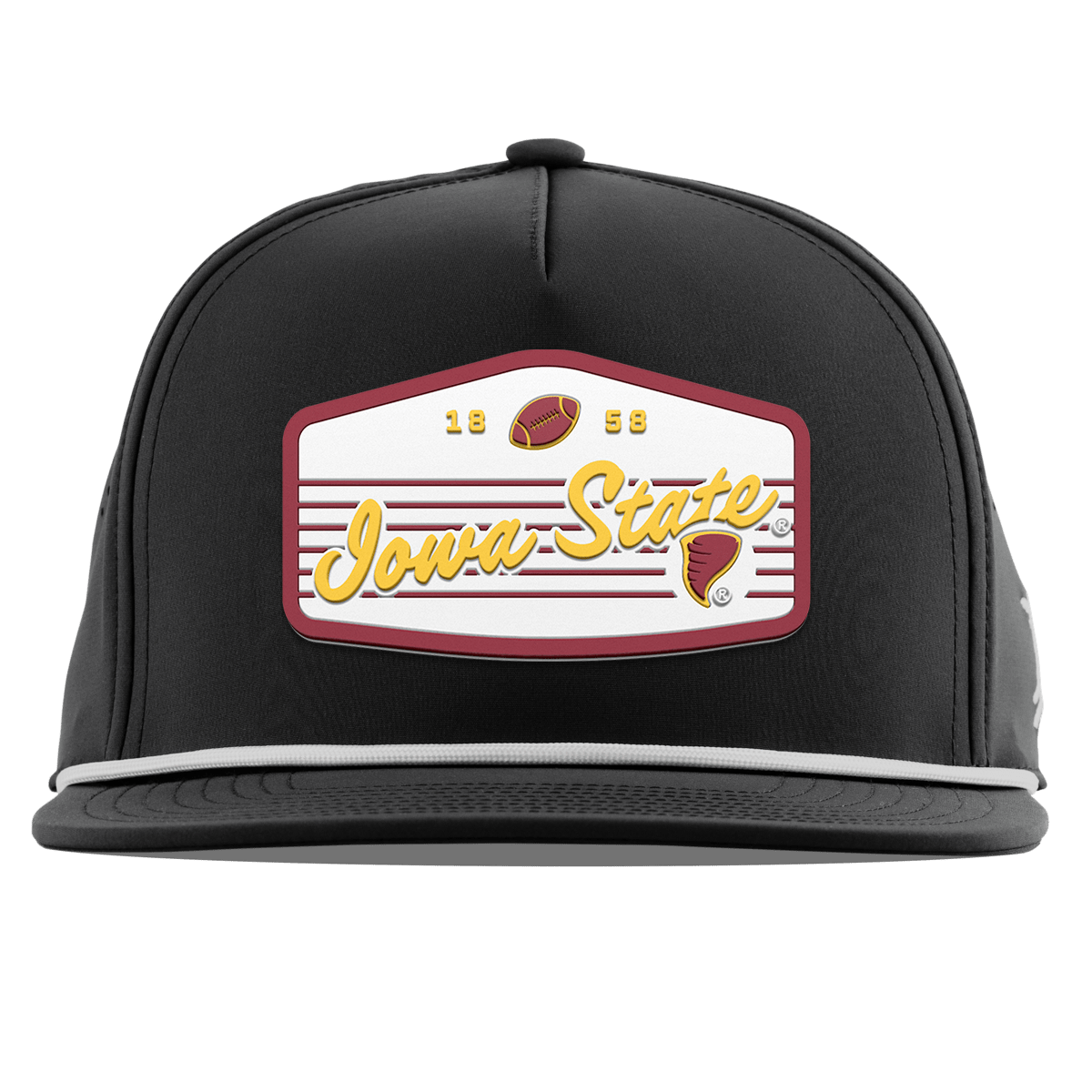 Iowa State University "Cyclones Football" Flat 5 Panel Rope Black