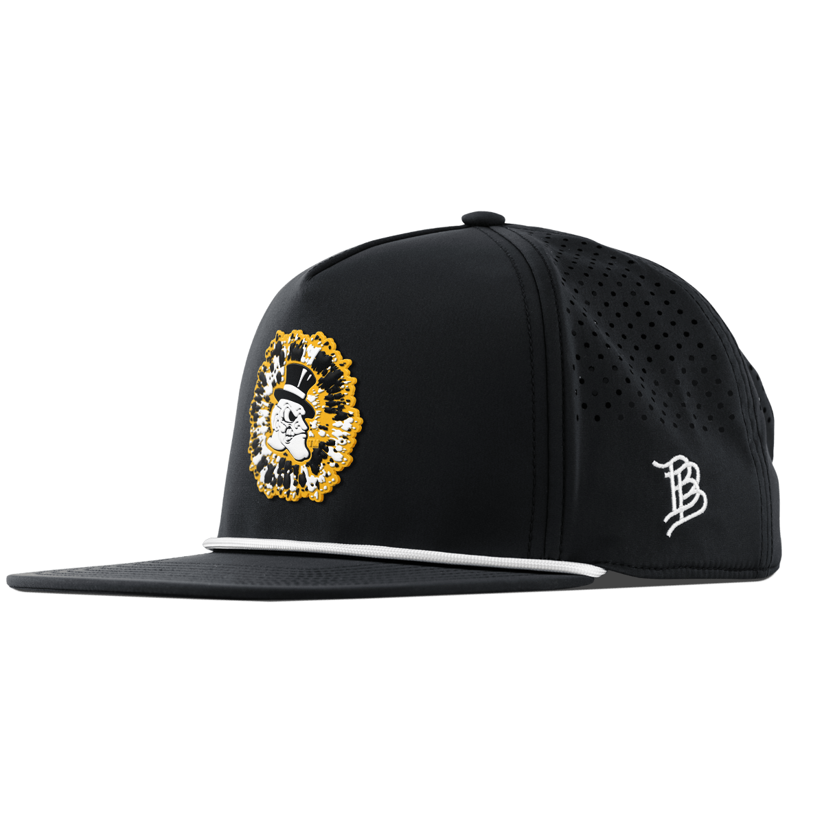 Wake Forest University "Deacons Tie Dye" Flat 5 Panel Rope Black