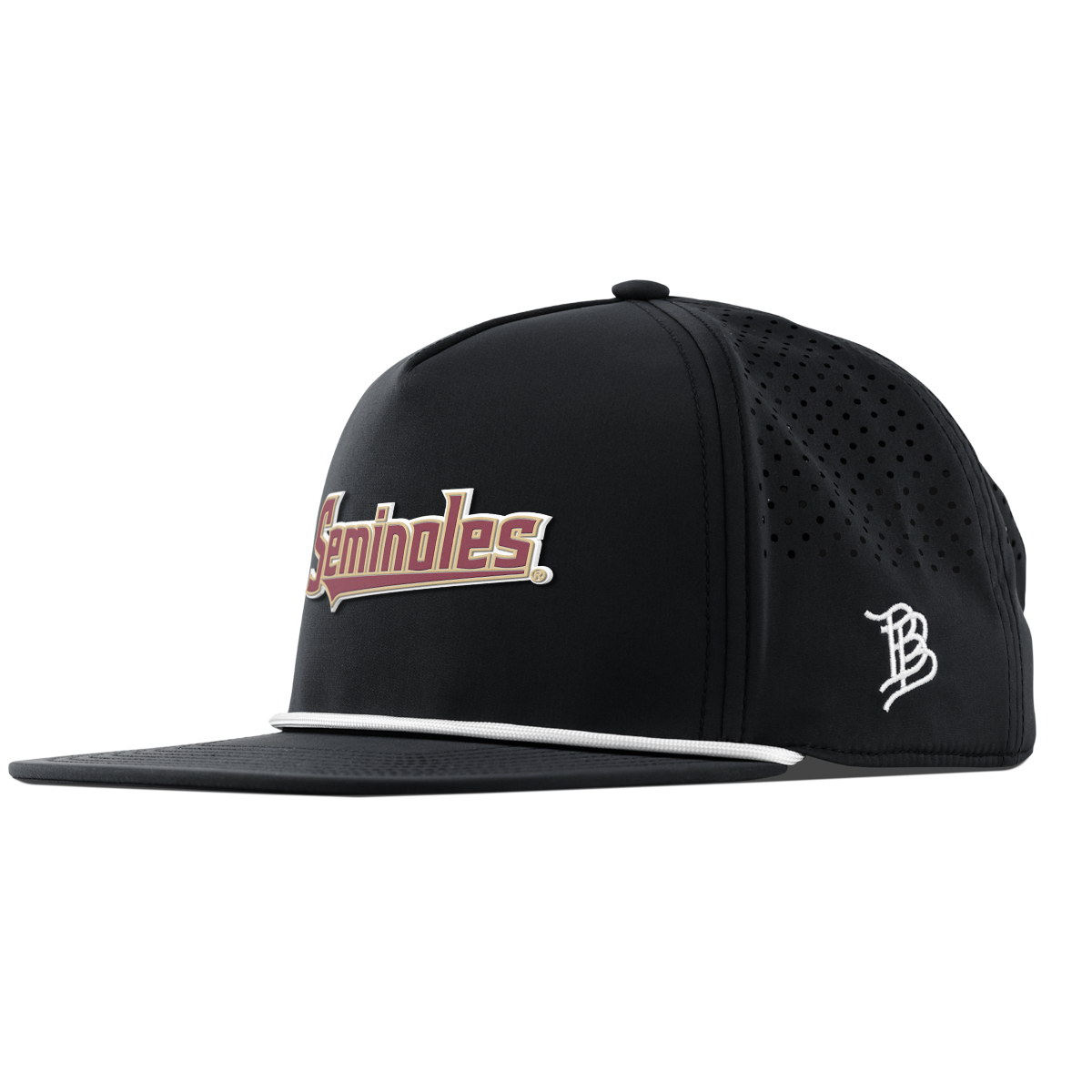 Florida State University "FSU Seminoles Block" Flat 5 Panel Rope Black