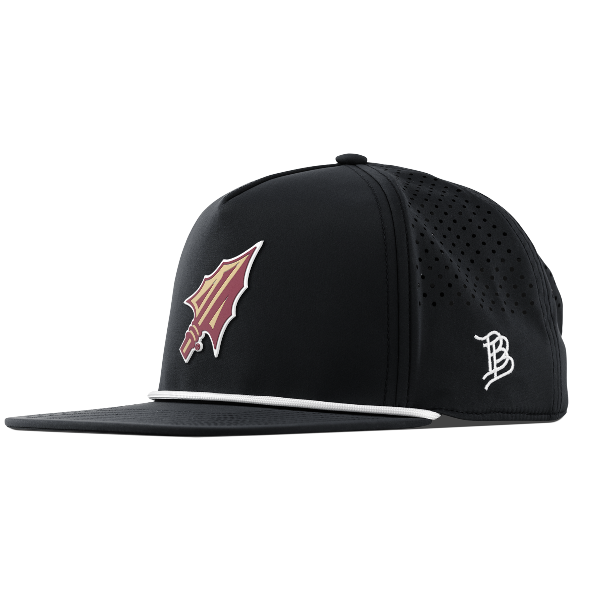 Florida State University "FSU Spear Tip" Flat 5 Panel Rope Black