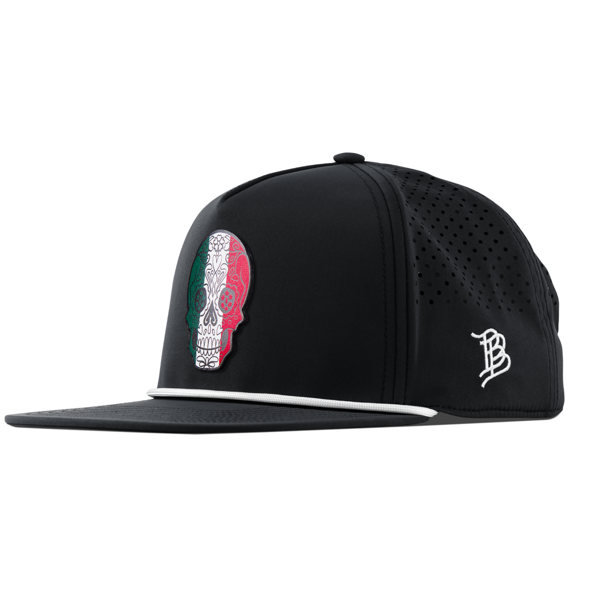 Fiesta Sugar Skull Flat 5 Panel Rope Black