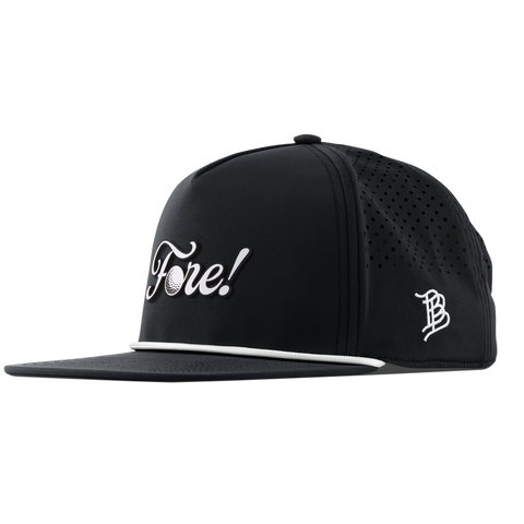 Fore! Script Flat 5 Panel Rope Black