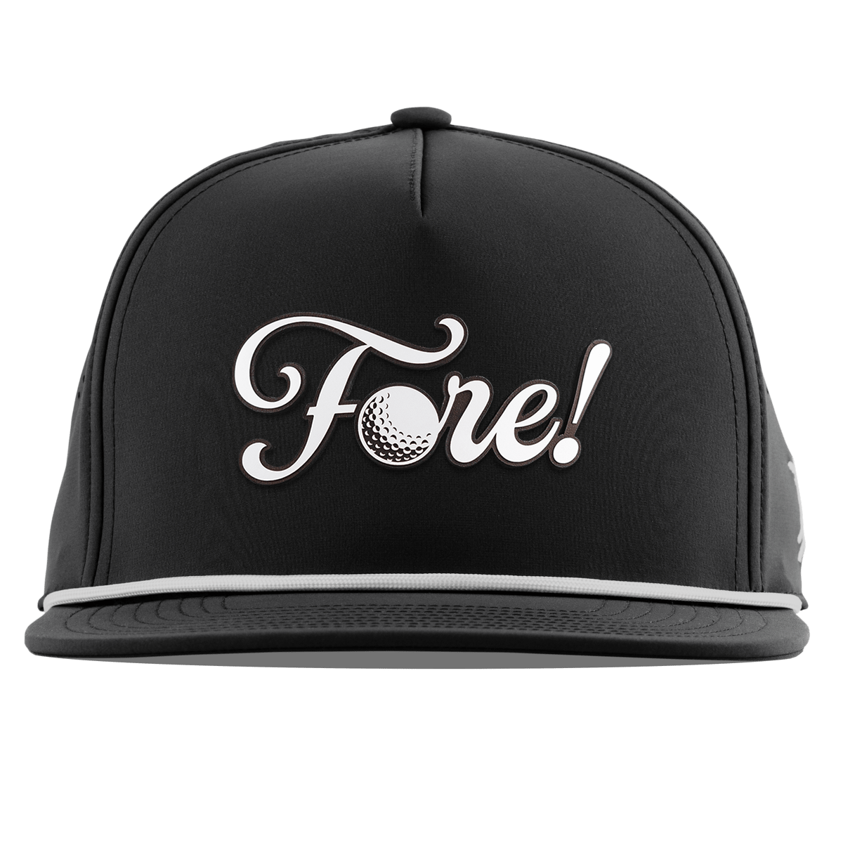Fore! Script Flat 5 Panel Rope Black
