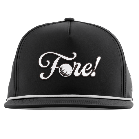 Fore! Script Flat 5 Panel Rope Black
