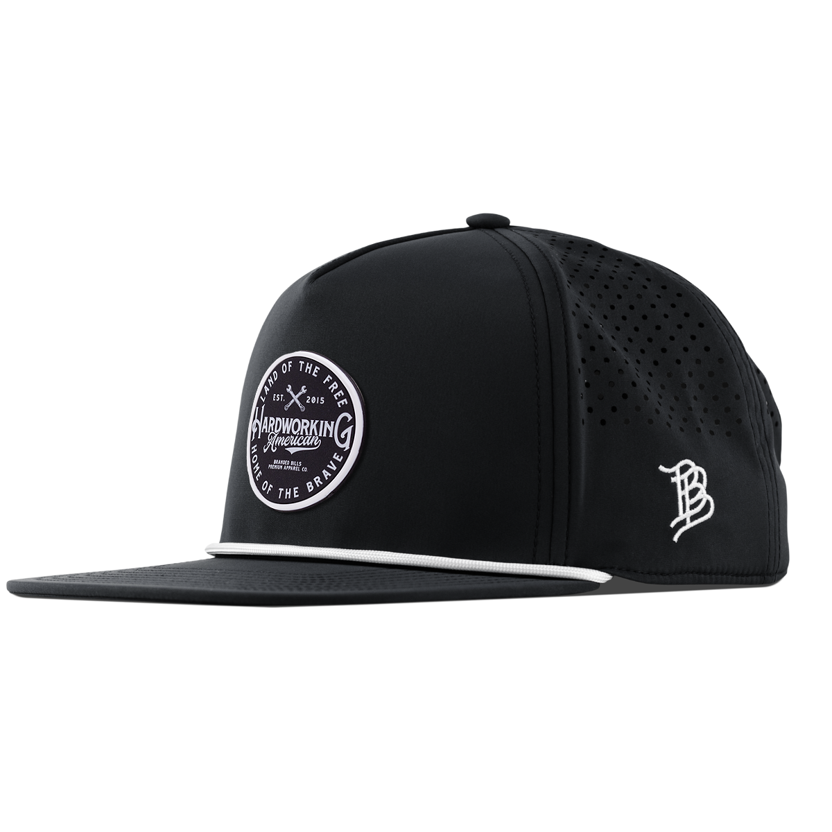 BB Lacrosse Cutout PVC Flat 5 Panel Rope Black