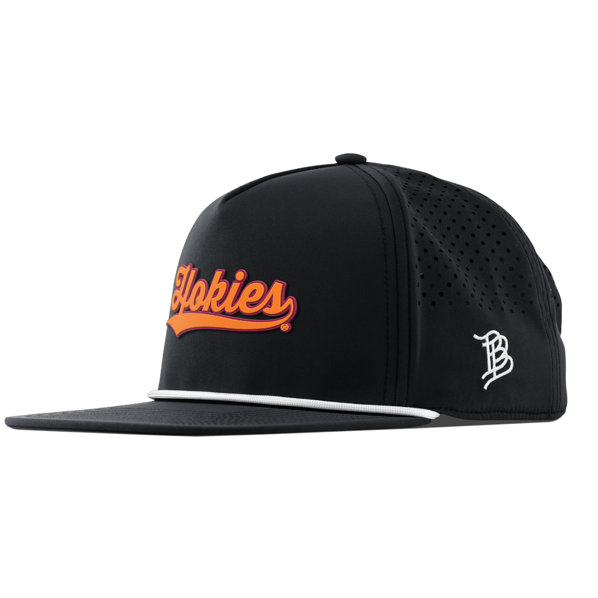 Virginia Tech University "Hokies Script" Flat 5 Panel Rope Black