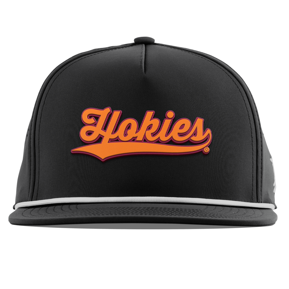 Virginia Tech University "Hokies Script" Flat 5 Panel Rope Black
