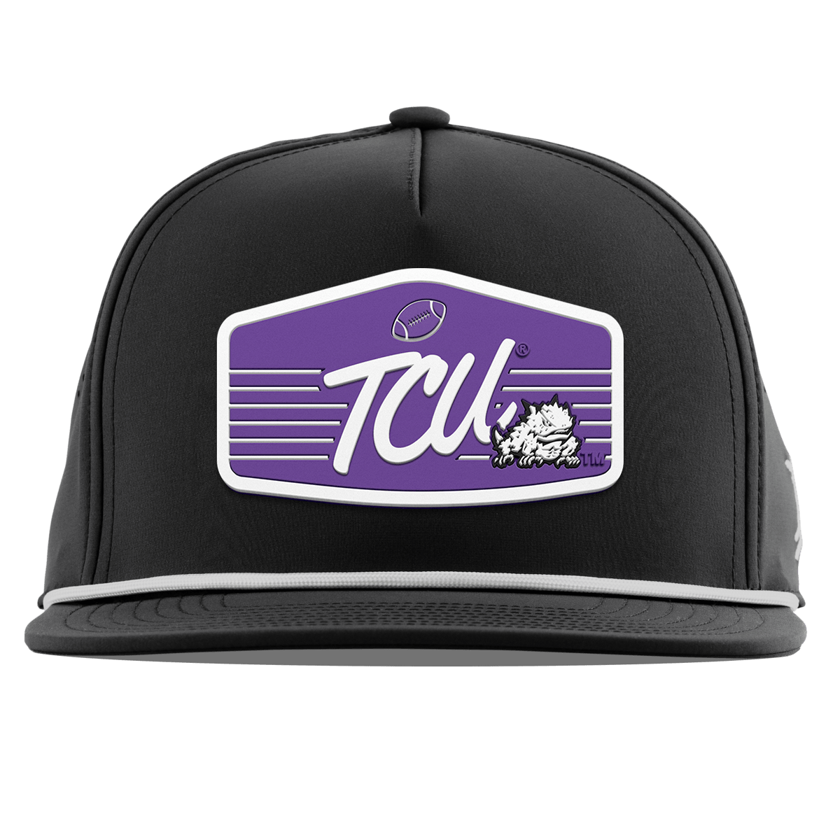 Texas Christian University "Horned Frogs Football" Flat 5 Panel Rope Black