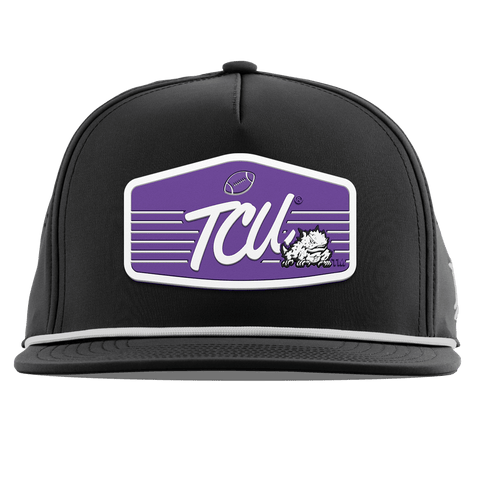 Texas Christian University "Horned Frogs Football" Flat 5 Panel Rope Black
