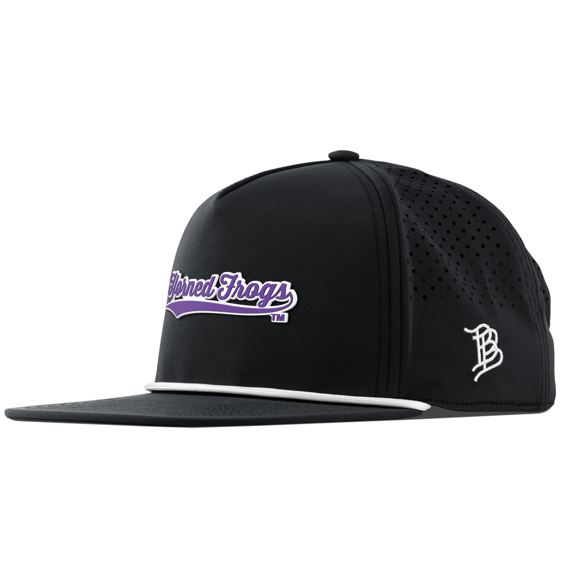 Texas Christian University "TCU Horned Frogs Scripts" Flat 5 Panel Rope Black