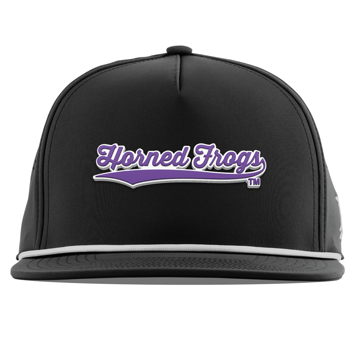 Texas Christian University "TCU Horned Frogs Scripts" Flat 5 Panel Rope Black