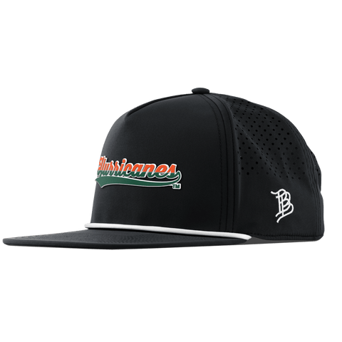 University of Miami "Hurricanes Script" Flat 5 Panel Rope Black