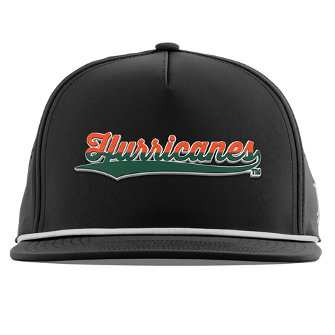 University of Miami "Hurricanes Script" Flat 5 Panel Rope Black