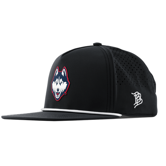University of Connecticut "Huskies Mascot" Flat 5 Panel Rope Black