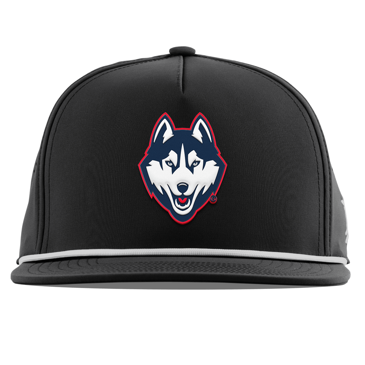 University of Connecticut "Huskies Mascot" Flat 5 Panel Rope Black