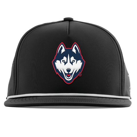 University of Connecticut "Huskies Mascot" Flat 5 Panel Rope Black