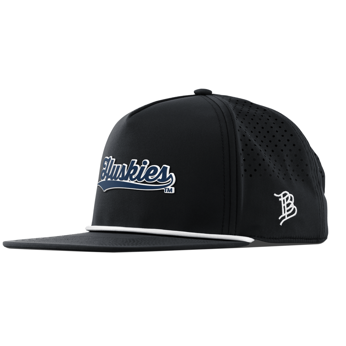 University of Connecticut "Huskies Script" Flat 5 Panel Rope Black