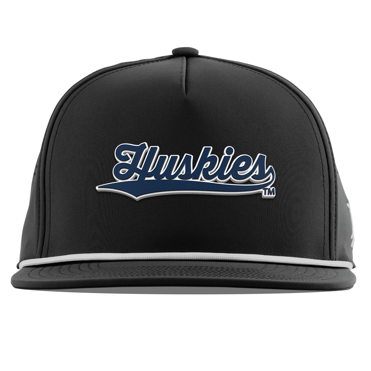 University of Connecticut "Huskies Script" Flat 5 Panel Rope Black