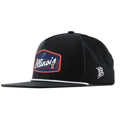 University of Illinois "Illini Football" Flat 5 Panel Rope Black