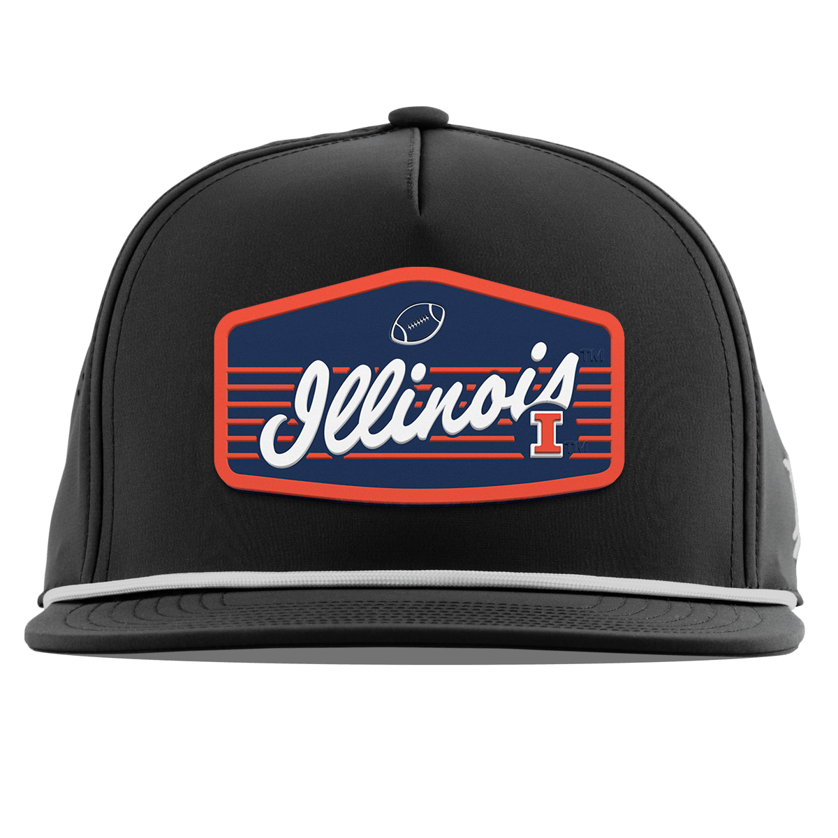 University of Illinois "Illini Football" Flat 5 Panel Rope Black