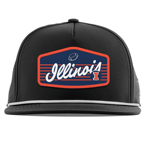 University of Illinois "Illini Football" Flat 5 Panel Rope Black