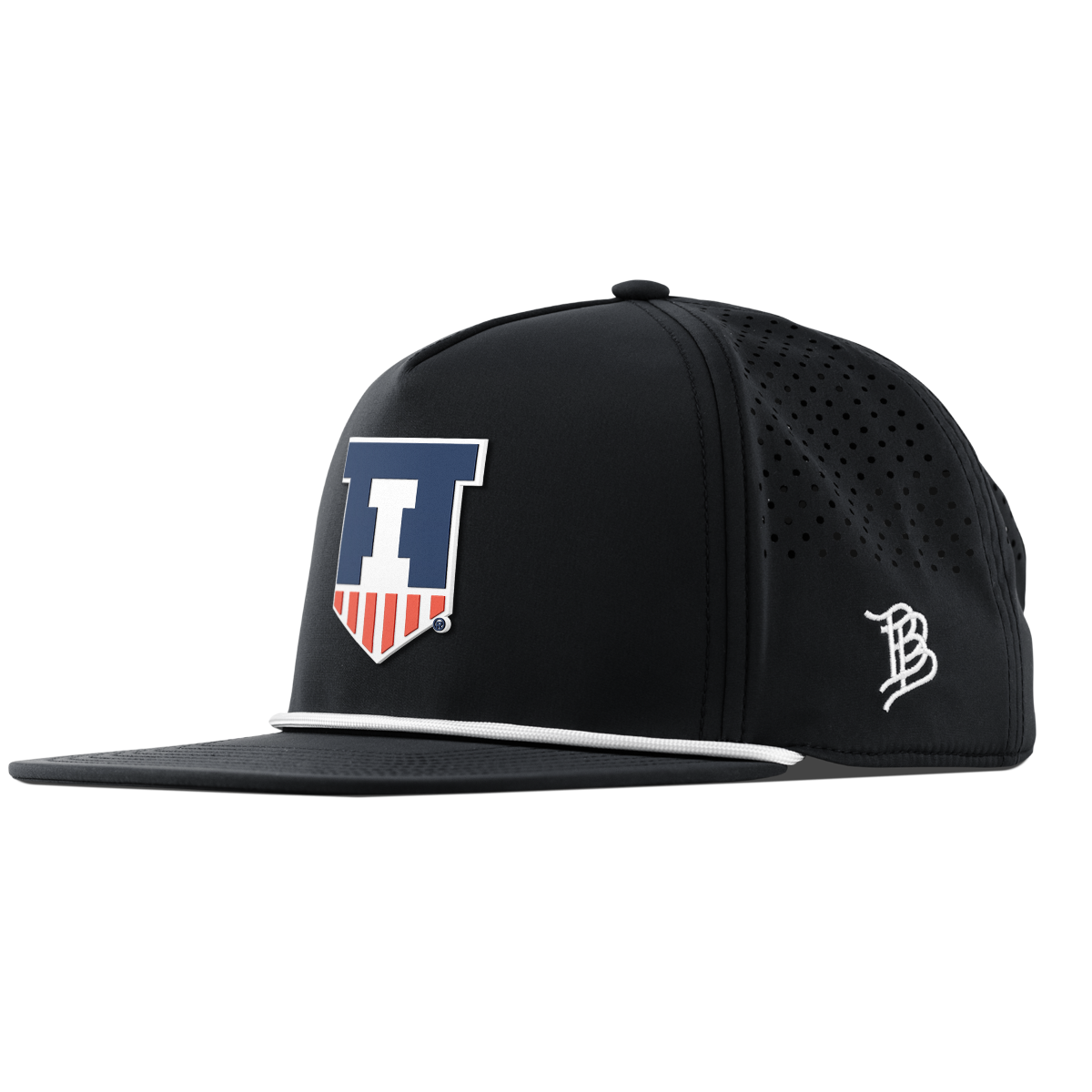 University of Illinois "Illinois Athletics" Flat 5 Panel Rope Black