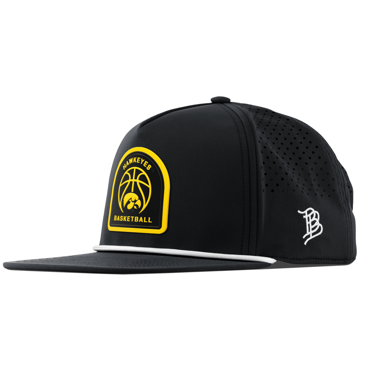 University of Iowa "Iowa Basketball" Flat 5 Panel Rope Black
