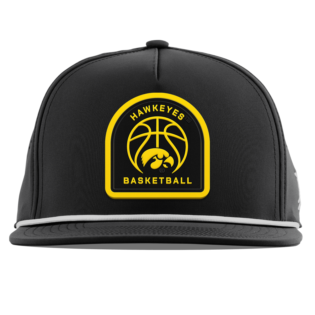 University of Iowa "Iowa Basketball" Flat 5 Panel Rope Black