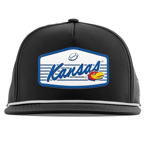 University of Kansas "Jayhawks Football" Flat 5 Panel Rope Black