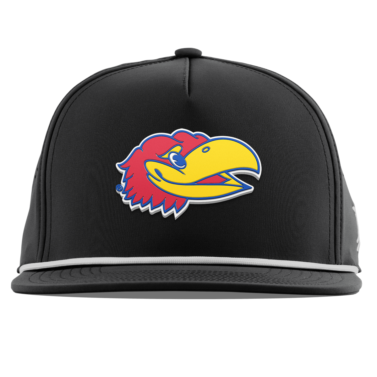 University of Kansas "KU Big Jay" Flat 5 Panel Rope Black