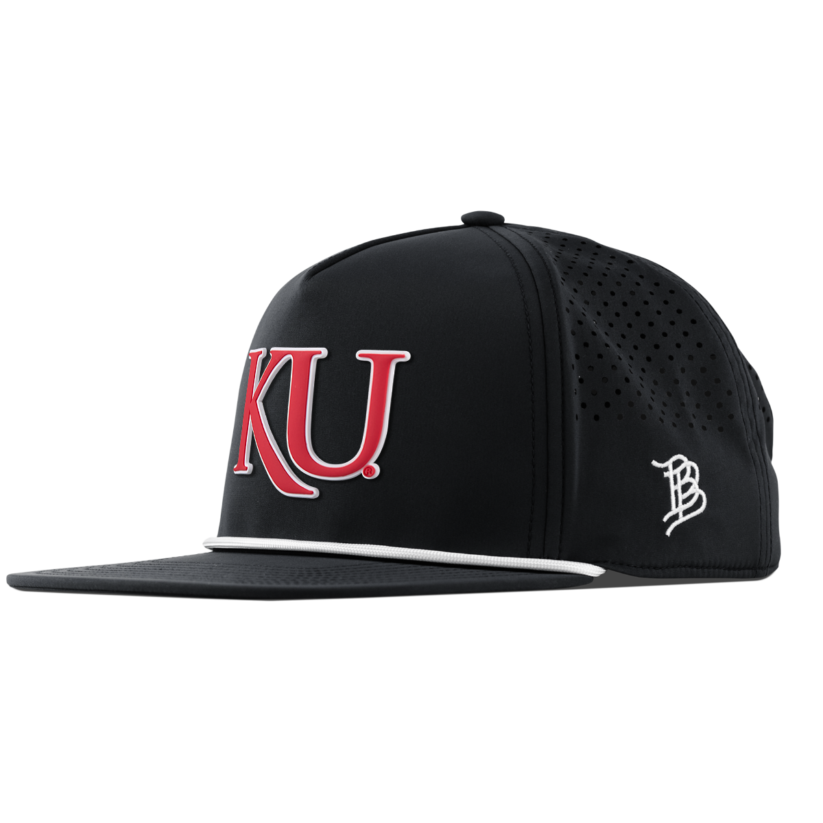 University of Kansas "KU Block" Flat 5 Panel Rope Black