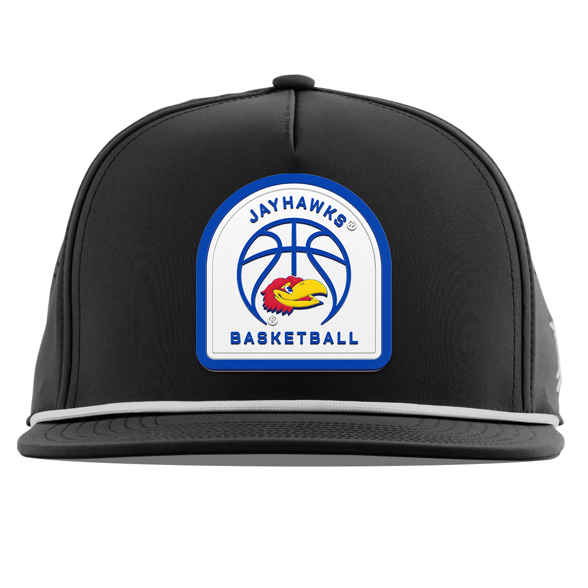 University of Kansas "Kansas Basketball" Flat 5 Panel Rope Black