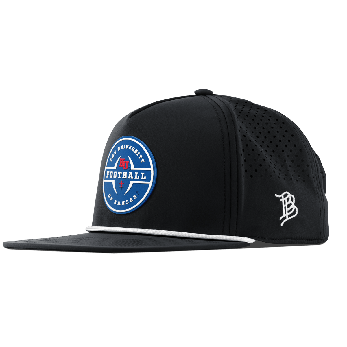 University of Kansas "Kansas Football Legacy" Flat 5 Panel Rope Black