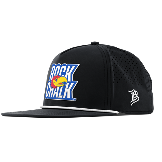 University of Kansas "Kansas Rock Chalk Block" Flat 5 Panel Rope Black