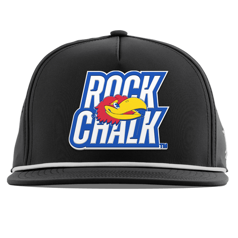University of Kansas "Kansas Rock Chalk Block" Flat 5 Panel Rope Black