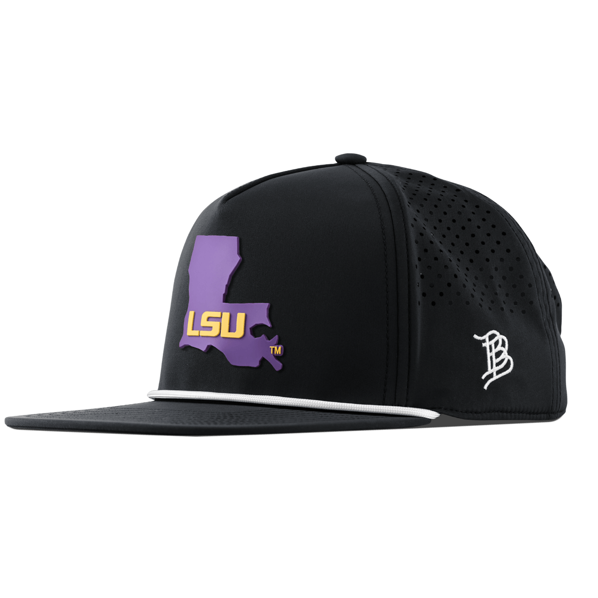 Louisiana State University "LSU Purple State" Flat 5 Panel Rope Black