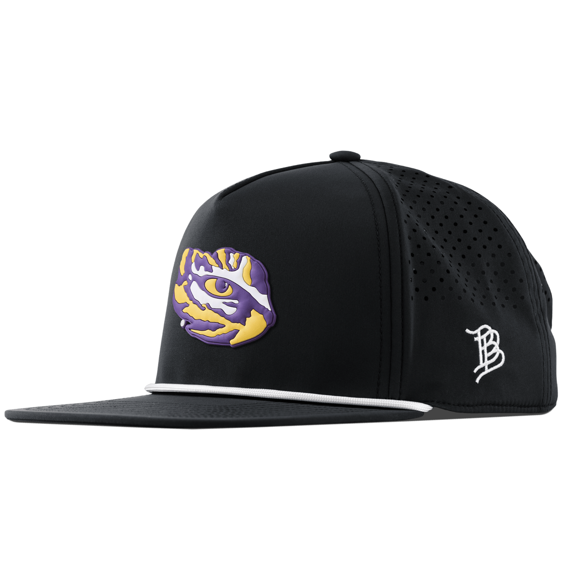 Louisiana State University "LSU Tiger Team Logo" Flat 5 Panel Rope Black