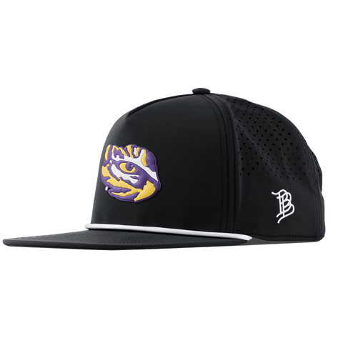 Louisiana State University "LSU Tiger Team Logo" Flat 5 Panel Rope Black