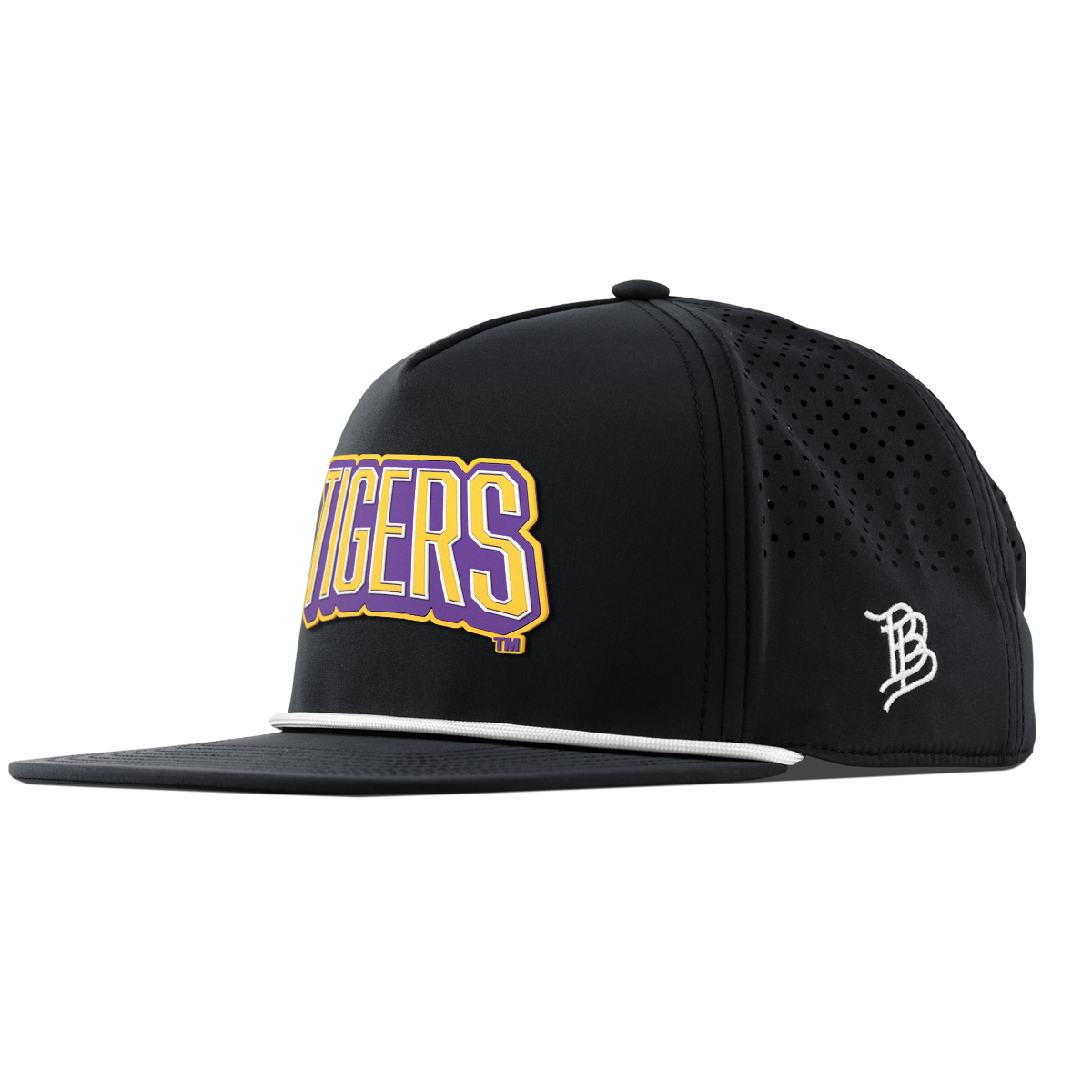 Louisiana State University "LSU Tigers Block" Flat 5 Panel Rope Black