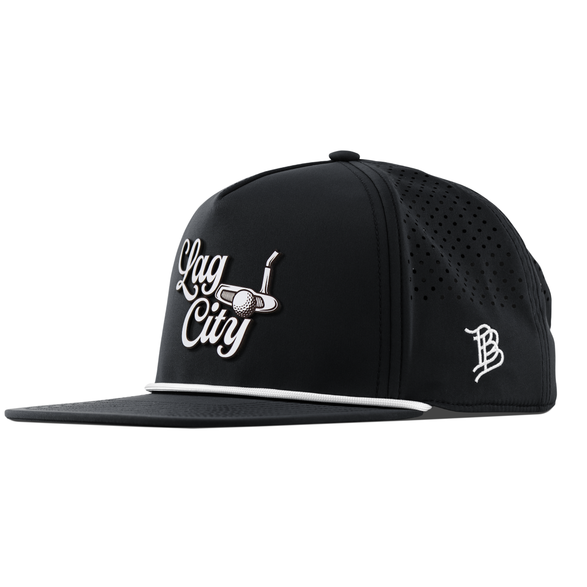 Lag City Script Flat 5 Panel Rope Black