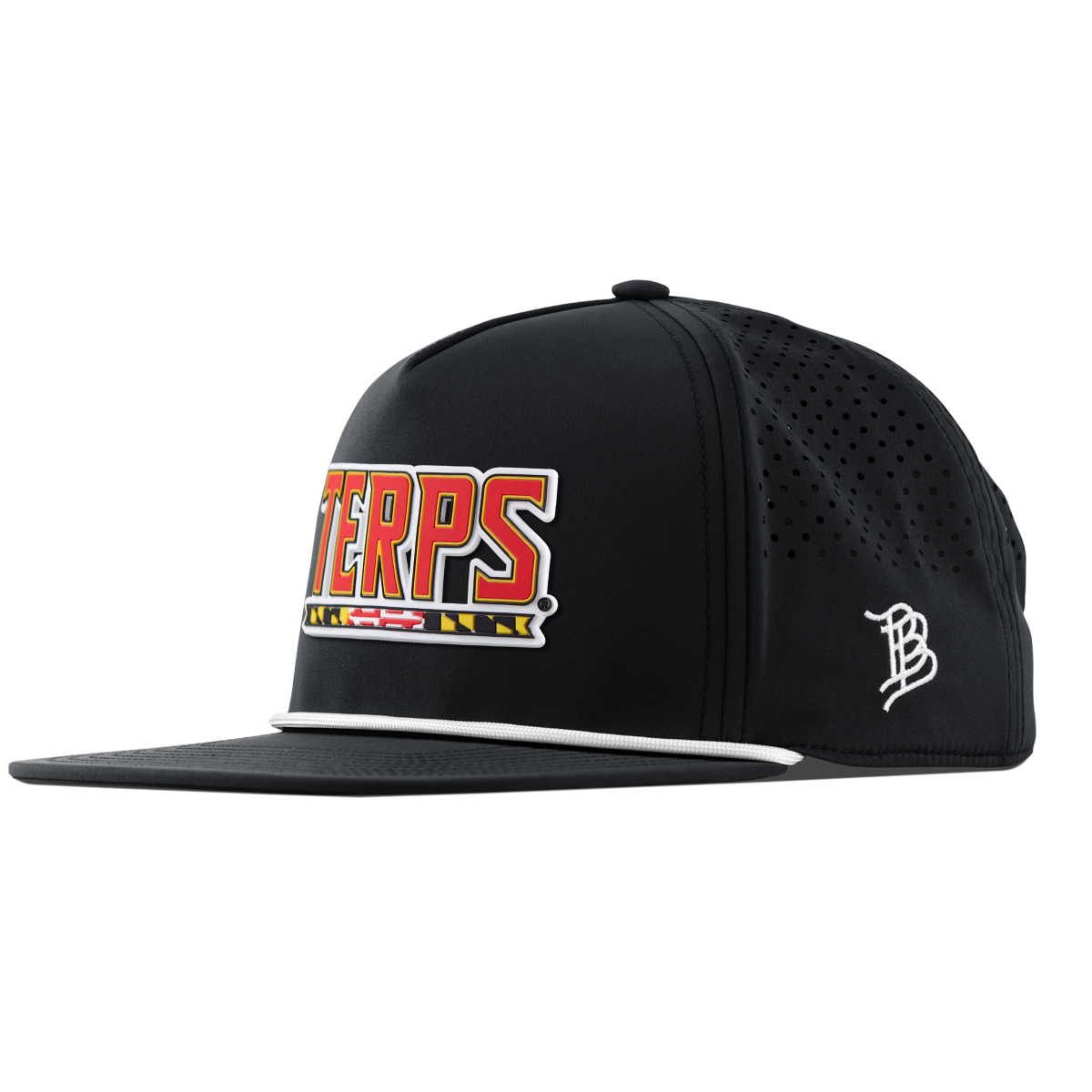 University of Maryland "Maryland Terps" Flat 5 Panel Rope Black