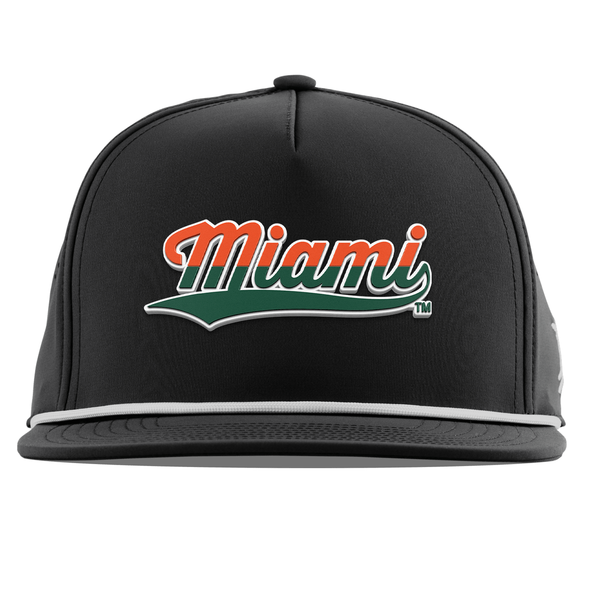 University of Miami "Miami Script" Flat 5 Panel Rope Black
